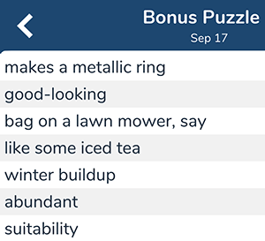 September 17th 7 little words bonus answers