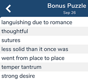 September 26th 7 little words bonus answers