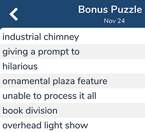 November 24th 7 little words bonus answers