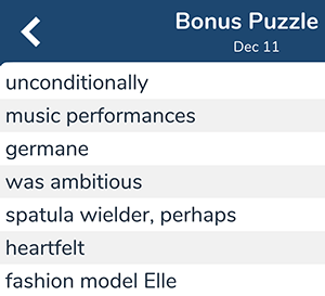 December 11th 7 little words bonus answers