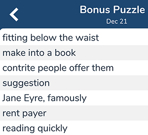 December 21st 7 little words bonus answers