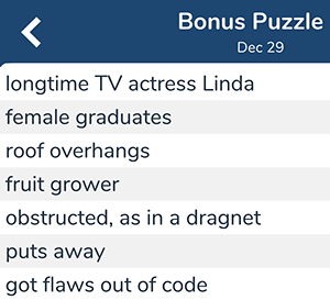 December 29th 7 little words bonus answers