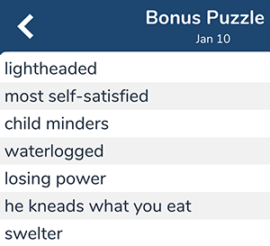 January 10th 7 little words bonus answers