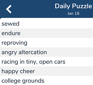 January 18th 7 little words answers
