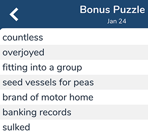 January 24th 7 little words bonus answers