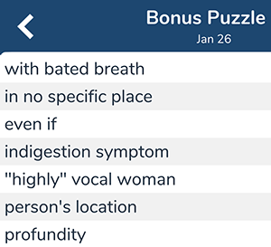 January 26th 7 little words bonus answers
