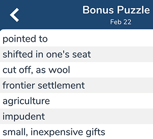 February 22nd 7 little words bonus answers