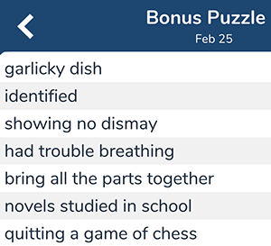 February 25th 7 little words bonus answers