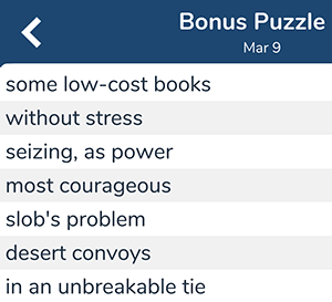 March 10th 7 little words bonus answers